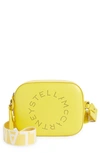 Stella Mccartney Small Perforated Logo Faux Leather Camera Bag In Citrus