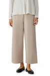 Eileen Fisher High Waist Wide Leg Ponte Pants In Wheat