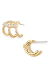 Nadri Love All Cubic Zirconia Caged Stud Earrings In 18k Gold Plated