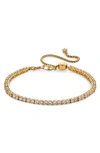 Nadri Love All Cubic Zirconia Slider Bracelet In 18k Gold Plated In Gold