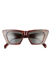 Celine Cat-eye Tortoiseshell Acetate Sunglasses In Dark Havana / Smoke