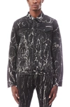 Hvman Mk2 Paint Splatter Denim Jacket In Black Opium