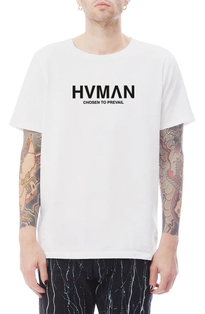 Hvman Regular Fit Basic Logo Crewneck Cotton T-shirt In White
