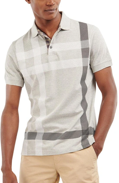 Barbour Blaine Plaid Print Polo Shirt In Grey