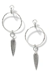 John Hardy Classic Chain Hammered Drop Huggie Hoop Earrings In Silver