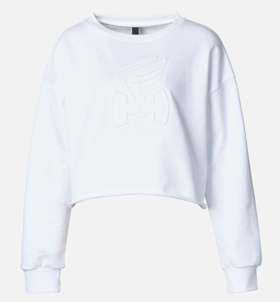 Hogan Cropped Sweatshirt White