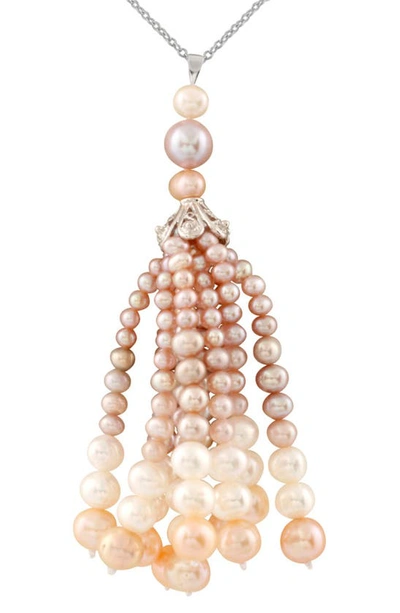 Splendid Pearls Freshwater Pearl Tassel Pendant Necklace In Multicolor