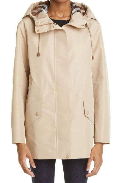 Burberry Lightweight Beige Hooded Jacket In Neutral