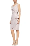 Alex Evenings Side Ruched Cocktail Dress In Blush
