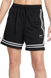 Nike Dri-fit Fly Crossover Basketball Shorts In Black/ White