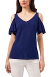 CHAUS RUFFLE COLD SHOULDER TOP