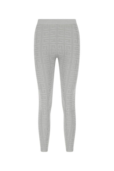 Givenchy Monogram-pattern High-waisted Leggings In Grey