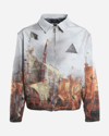 JUST CAVALLI STRETCH COTTON JACKET WITH ALL-OVER GRAPHIC PRINT