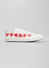 Comme Des Garçons X Converse Men's Multi Heart Low-top Sneakers In Off White