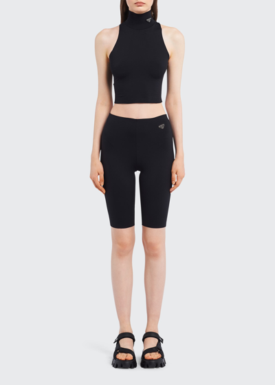 PRADA JERSEY BIKER SHORTS