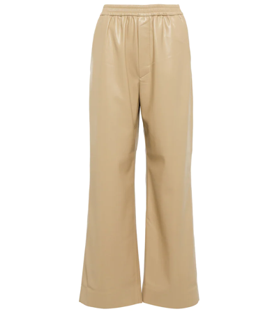 Nanushka Odessa Wide-leg Faux Leather Pants In Creme