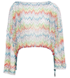 Missoni Zig-zag Printed Drawstring Beach Top In Chevron Multicolor