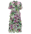 DOLCE & GABBANA FLORAL SILK CHIFFON MIDI DRESS