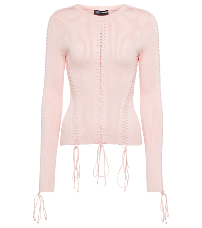 Dolce & Gabbana Ribbed-knit Jumper In Light Pink
