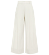 S Max Mara Maremma Cotton Blend Wide Pleated Pants In Ecru