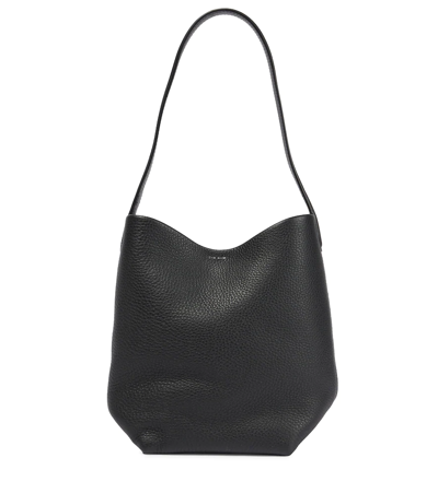 The Row Park Small Leather Shoulder Bag In Black