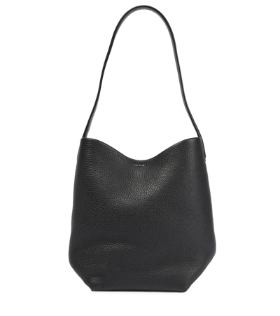 The Row Park Small Leather Tote Bag In Black