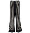 Totême Striped Silk Crepe De Chine Wide-leg Pants In Black Placement