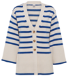 Totême Wool Blend Striped Cardigan In Off White Stripe