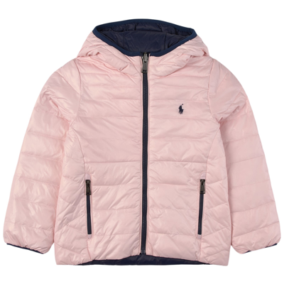 Ralph Lauren Kids' Reversible Branded Puffer Jacket Pink