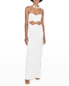 GALVAN ISOLA BELLA WAVE CUTOUT SIDE-SLIT GOWN