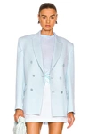 Wardrobe.nyc Wool Double Breasted Blazer With Peak Lapel In Light Blue