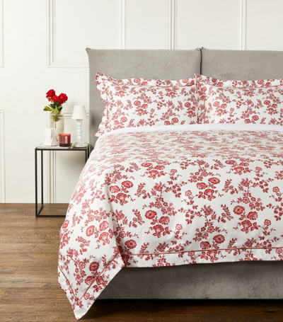 Harrods Of London Botanical Single Duvet Cover Set (135cm X 200cm) In Red