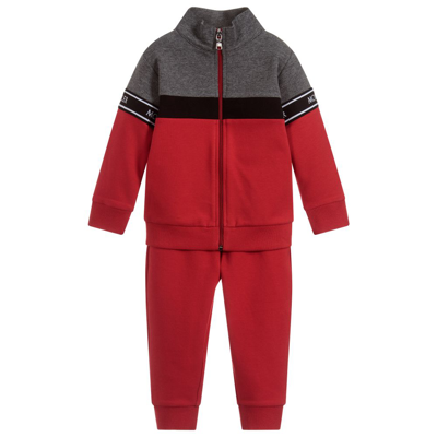 Moncler Baby Boys Cotton Tracksuit In Red