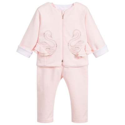 Sofija Girls Pink Cotton Baby Trouser Set