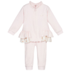 CARAMELO GIRLS PINK VELOUR TRACKSUIT