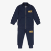 Diesel Boys Navy Blue Cotton Tracksuit In Blue