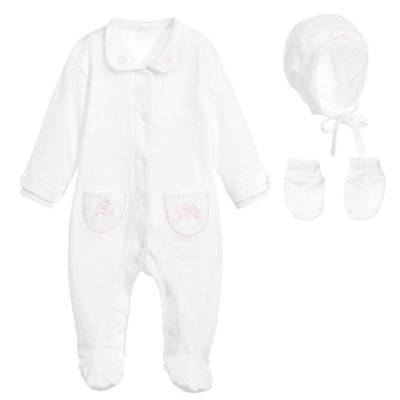 Sofija Girls White Babysuit Gift Set