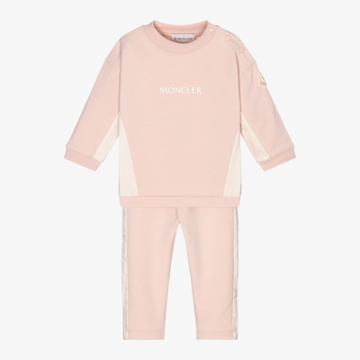 Moncler Babies' Girls Pink Cotton Logo Tracksuit