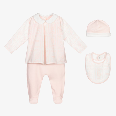 Fendi Girls Pink Babygrow Gift Set