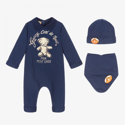 Gucci Blue Cotton Babygrow Gift Set