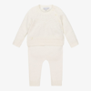 BEATRICE & GEORGE IVORY KNITTED WOOL & COTTON TROUSER SET