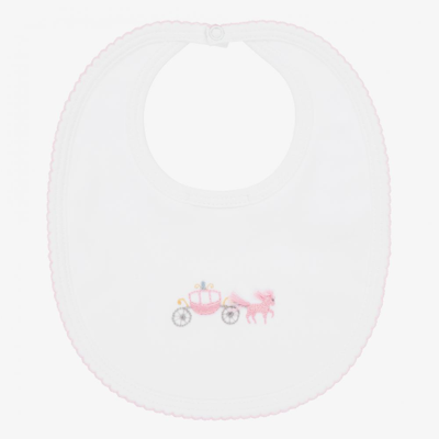 Mini-la-mode Babies' Girls White Pima Cotton Bib