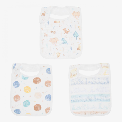 Aden + Anais Babies'  White Cotton Disney Bibs (3 Pack)