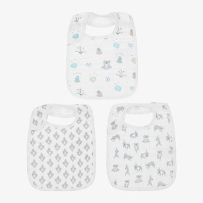 Aden + Anais Babies' White Cotton Muslin Bibs (3 Pack)