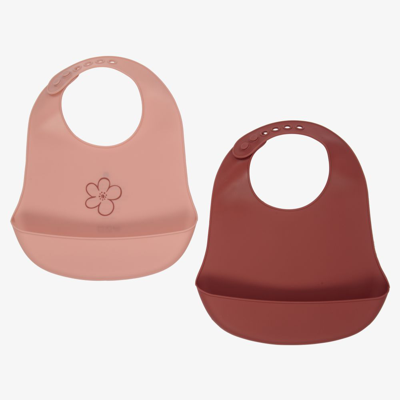 Celavi Babies'  Girls Pink Silicone Bibs (2 Pack)