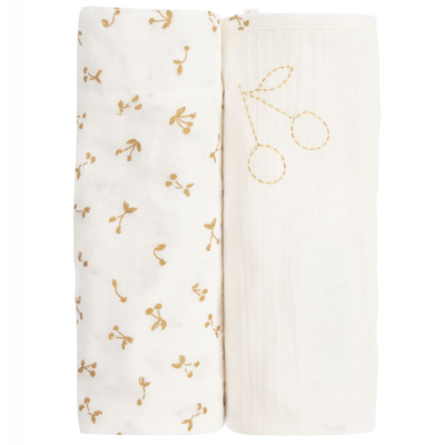 Bonpoint Babies' Ivory Cotton Muslins (2 Pack)