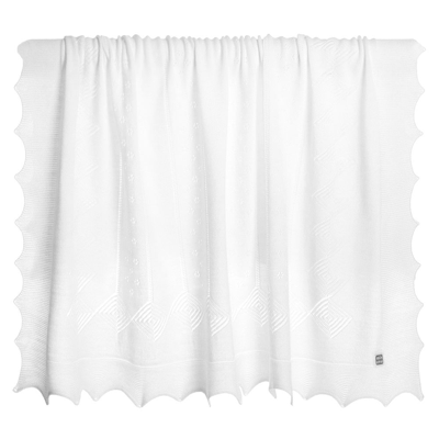 Minutus White Knitted Baby Shawl (105cm) In White