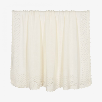 Sarah Louise Ivory Knitted Blanket (124cm)