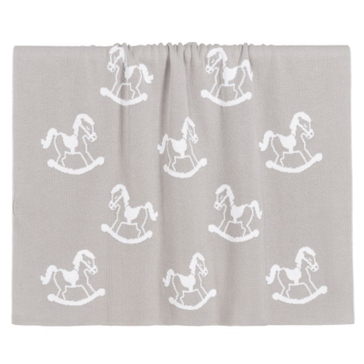 Kissy Kissy Grey Cotton Blanket (90cm)