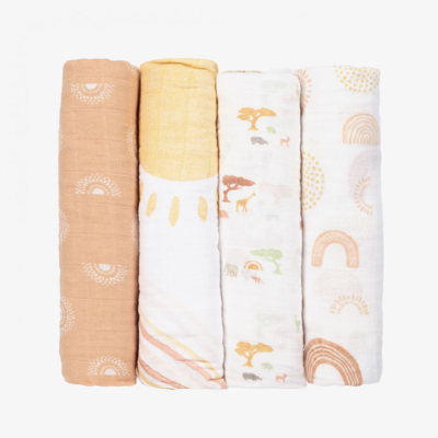 Aden + Anais Babies'  4 Pack Muslin Swaddles (120cm) In White